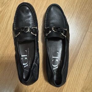 AGL Black Leather Loafers